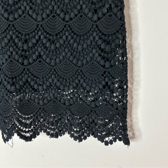 MANGO Women's Mini Skirt Black Lace High rise waist Scalloped hem Size XS - Picture 6 of 13